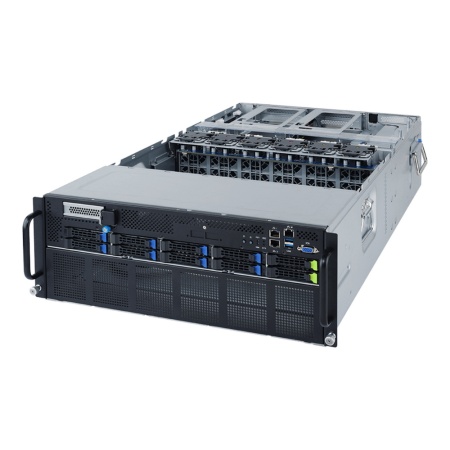 Платформа системного блока G482-Z54 (rev. A00) HPC Server - 4U DP 8 x Gen4 GPU Server
Up to 8 x PCIe Gen4 GPGPU cards
NVIDIA-Certified system for scalability, functionality, security, and performance
AMD EPYC™ 7003 processors with AMD 3D V-Cache™ Technol