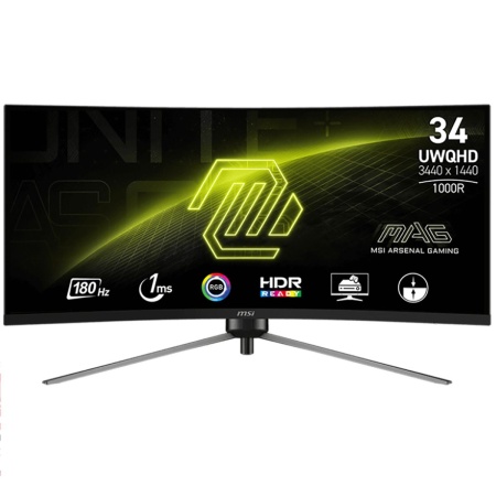 Монитор 34" MSI MAG 345CQR Black (VA, 3440x1440, HDMI+HDMI+DP, 1 ms, 178°/178°, 300 cd/m, 3000:1 (100M:1), 180Hz, Curved 1000R)