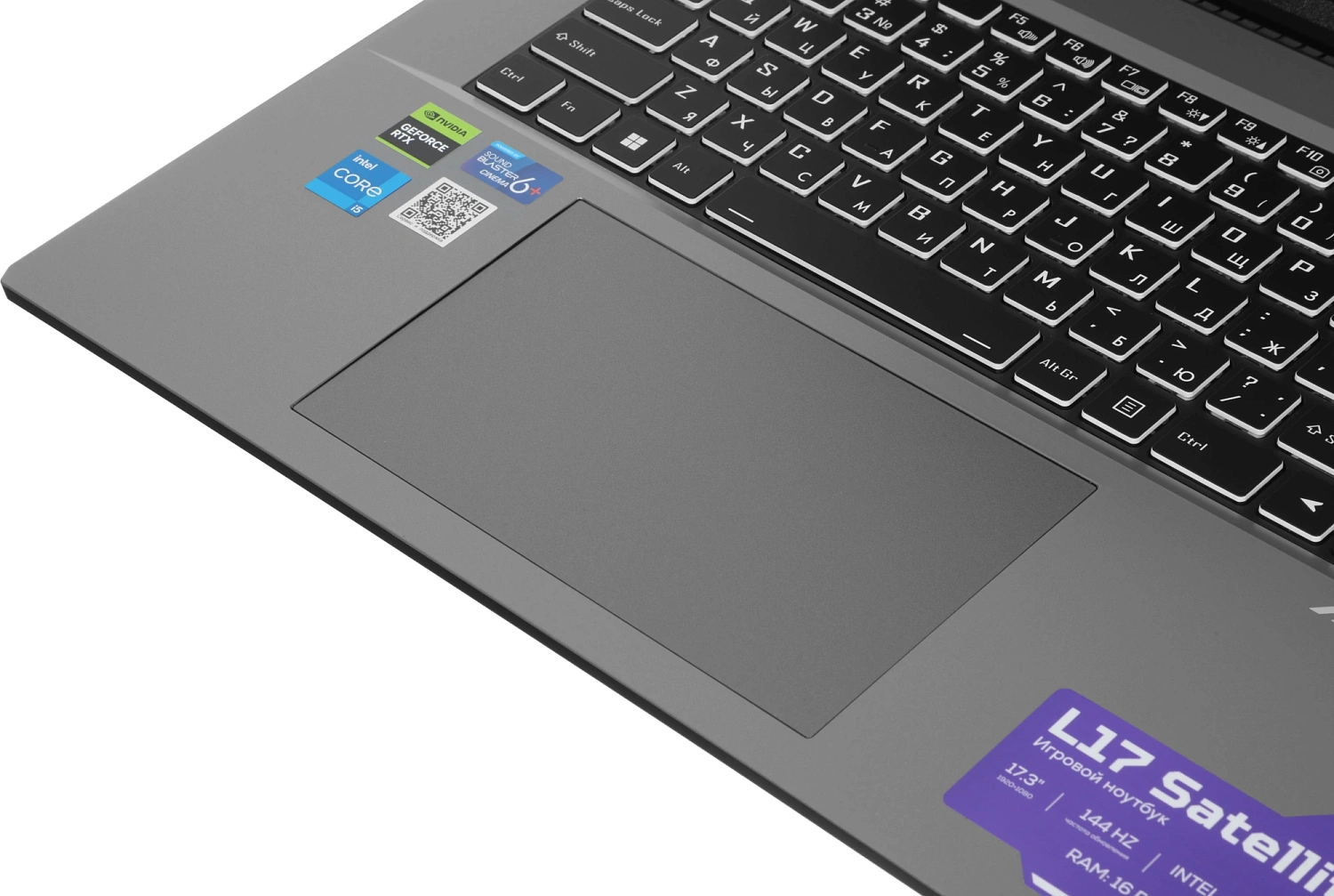 Ноутбук Machenike L17 Satellite S Core i5 12450H 16Gb SSD512Gb NVIDIA GeForce RTX 3050 4Gb 17.3" IPS FHD (1920x1080) FreeDOS grey WiFi BT Cam 2668mAh (JJ00GX00JRU)