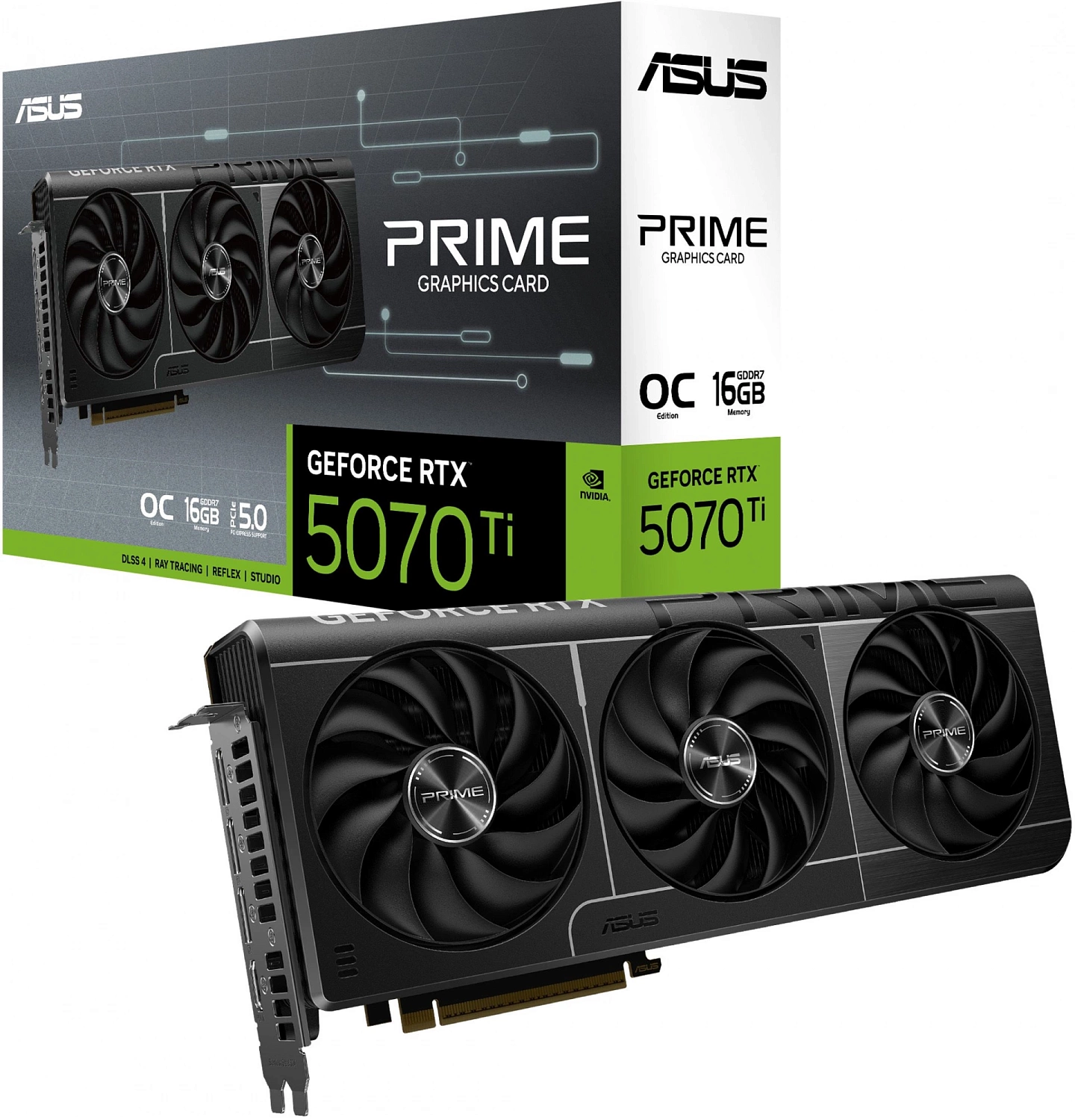 Видеокарта Asus PCI-E PRIME-RTX5070TI-O16G NVIDIA GeForce RTX 5070TI 16Gb 256bit GDDR7 2640/23000 HDMIx2 DPx3 HDCP Ret