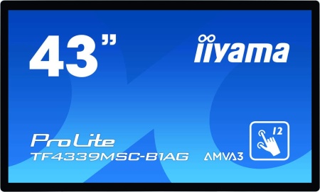 Интерактивная панель 43'' 16:9 3840x2160(UHD 4K) IPS, TOUCH, 12-touch point, 60 Hz, 400cd/m2, H178°/V178°, 4000:1, 1.07B, 8ms, VGA, 2xHDMI, DP, RJ-45, RS232C, USB Type B, Speakers, Open frame, 24/7, 3Y, Black
