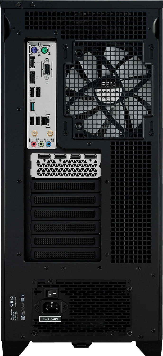 ПК Osio B59i i5 12400F (2.5) 16Gb SSD1Tb RTX3050 6Gb без ОС GbitEth 550W черный (С59I-001B)