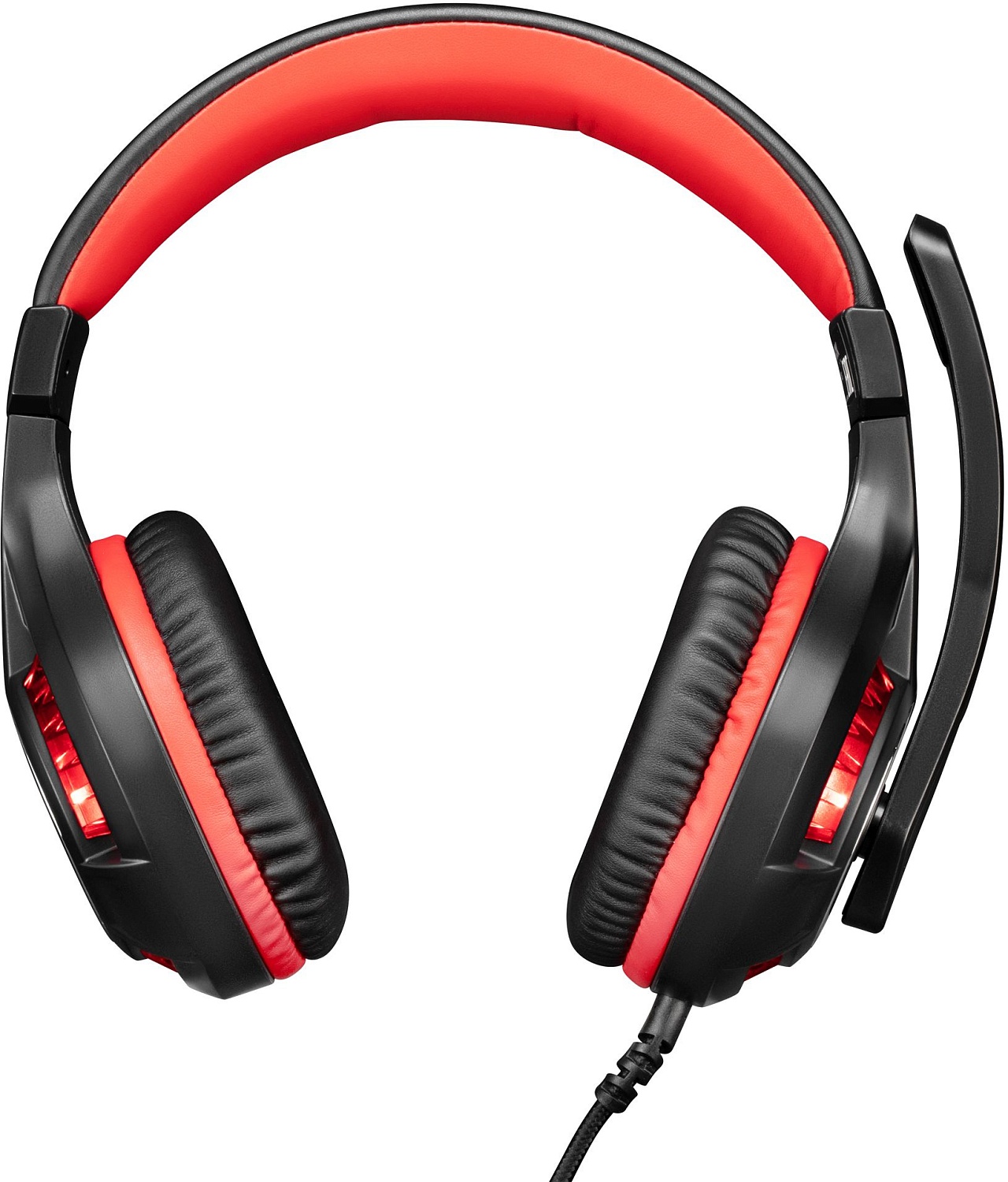 Наушники с микрофоном Оклик HS-L610G SAMURAI черный/красный 2.2м мониторные USB оголовье (1460161)