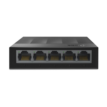 Bad Pack LS1005G 5-портовый гигабитный неуправляемый коммутатор, 5 портов RJ45 10/100/1000 Мбит/с, пластиковый корпус, настольный/монтируемый на стену, plug and play, энергосберегающая технология, (085469)