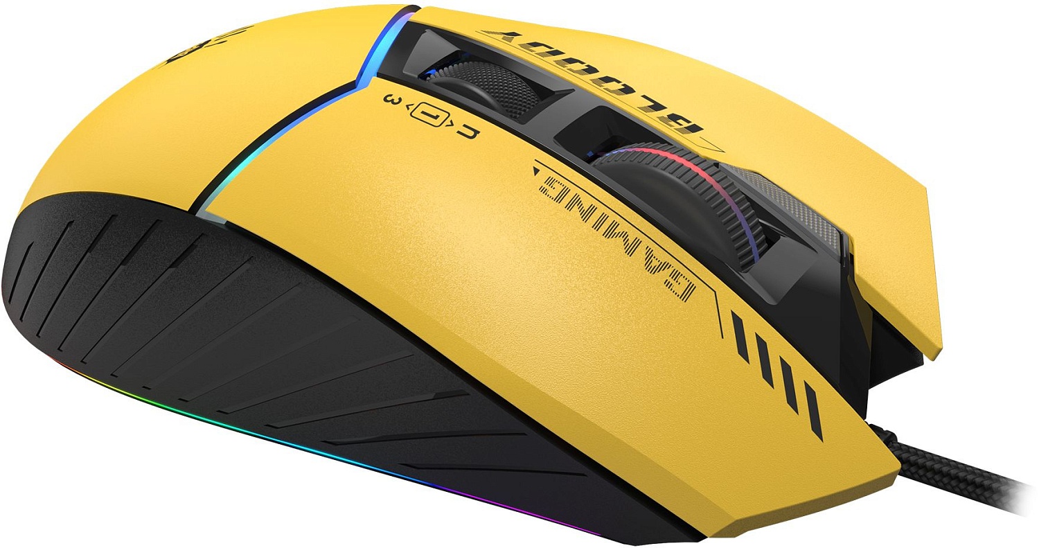 Мышь A4Tech Bloody W95 Max Sports желтый/серый оптическая (12000dpi) USB (10but) Мышь A4Tech Bloody W95 Max Sports желтый/серый оптическая (12000dpi) USB (10but)