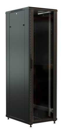 Шкаф серверный WRline (WR-TT-4268-AS-RAL9004) напольный 42U 600x800мм пер.дв.стекл задн.дв.стал.лист 2 бок.пан. 800кг черный 710мм 2055мм IP20 сталь