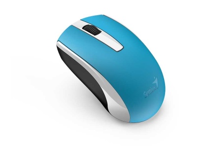 Мышь беспроводная Genius ECO-8100 голубая (Blue), 2.4GHz, BlueEye 800-1600 dpi, аккумулятор NiMH