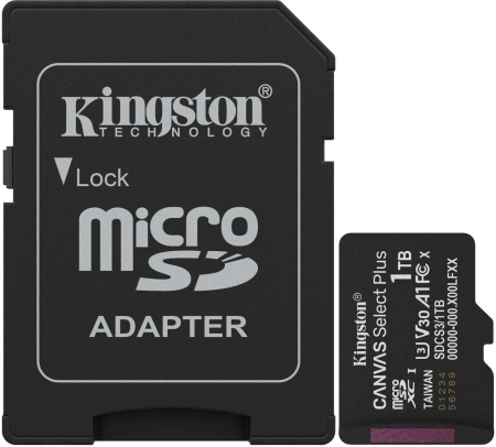 Флеш карта microSDXC 1TB Kingston SDCS3/1TB Canvas Select Plus + adapter