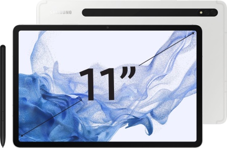 Планшет Samsung Galaxy Tab S8 SM-X706B Snapdragon 898 2.99 8C RAM8Gb ROM128Gb 11" TFT 2560x1600 3G 4G ДА Android 12 серебристый 13Mpix 12Mpix BT GPS WiFi Touch microSD 1Tb 8000mAh
