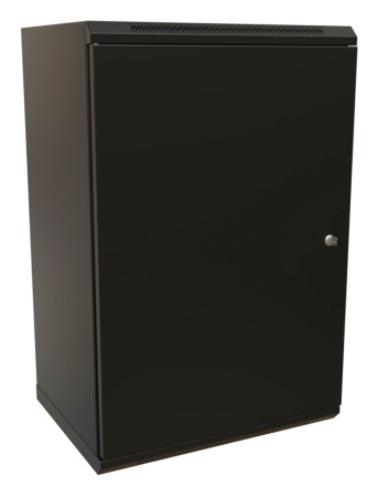 Шкаф коммутационный WRline (WR-TW-2266-SR-RAL9004) настенный 22U 600x600мм пер.дв.металл 2 бок.пан. направл.под винты 60кг черный 520мм 1086мм IP20 сталь