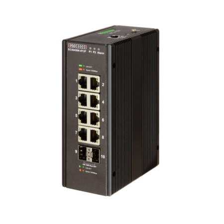 8 10/100/1000 BASE-T Ports , 2 100/1000BASE-X SFP Ports Industrial Gigabit Ethernet Switch Edge-corE ECIS4500-8T2F