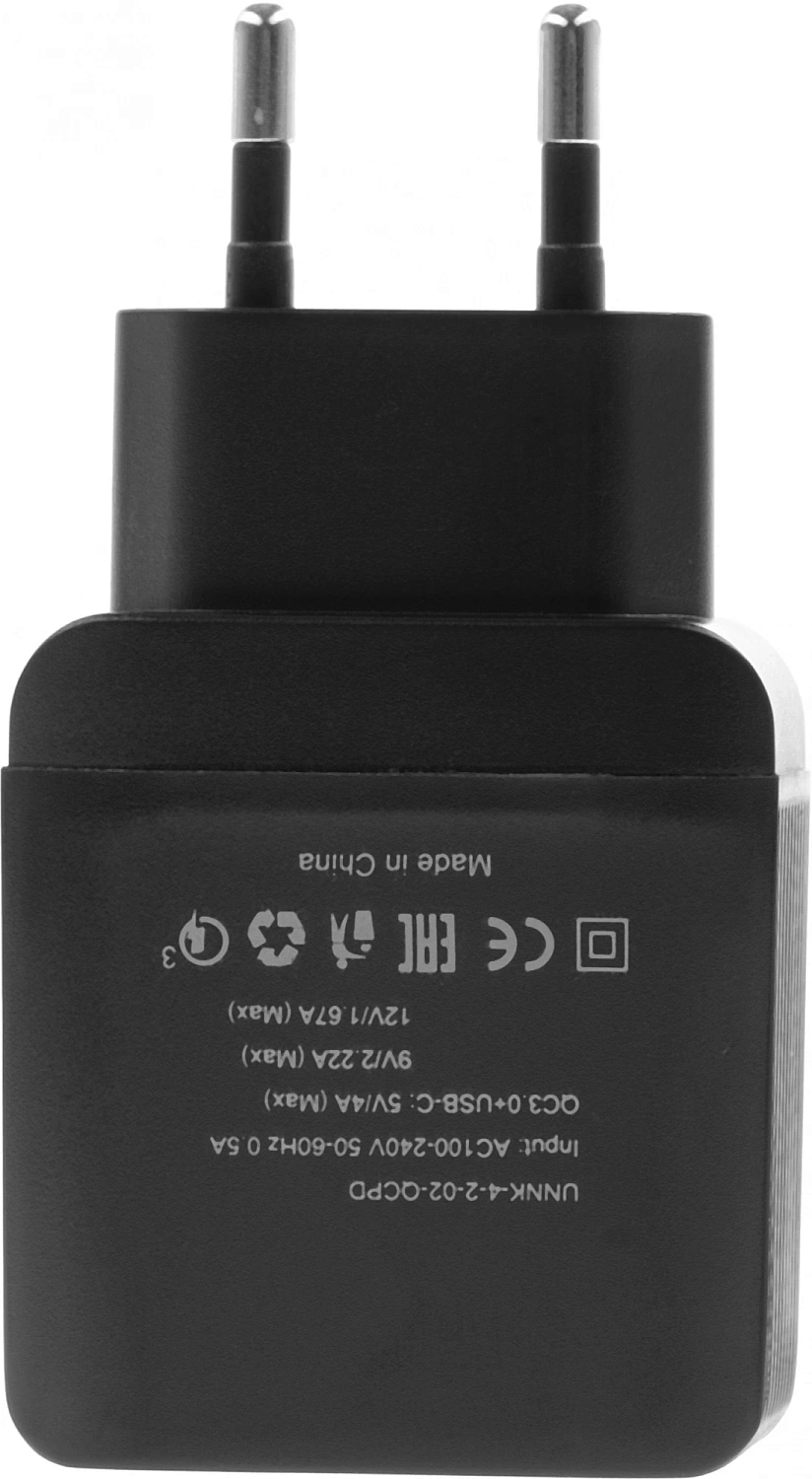 Сетевое зар./устр. Wiiix UNNK-4-2-02-QCPD-B 20W 3A (PD+QC) USB-C/USB-A черный
