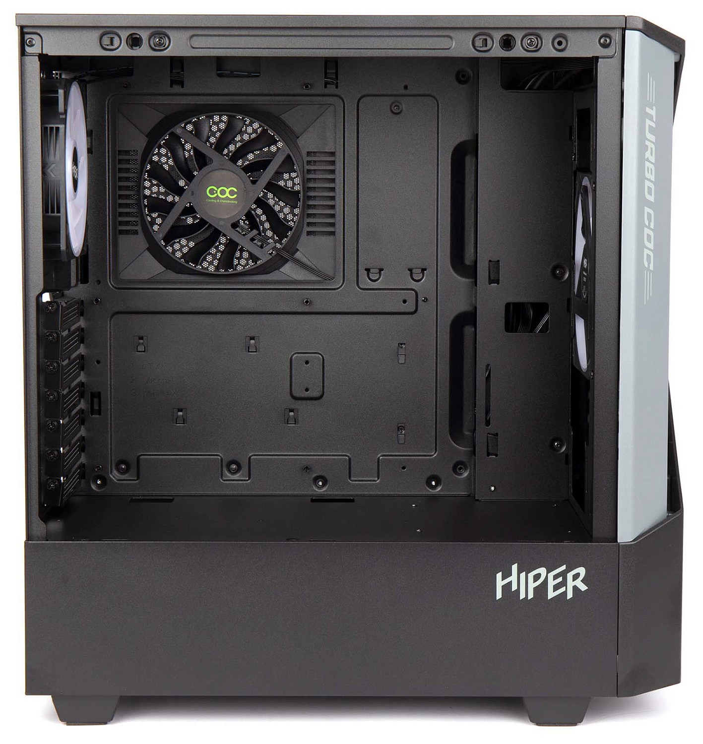Корпус Hiper CC BG черный без БП ATX 1x120mm 3x140mm 2xUSB3.0 audio bott PSU