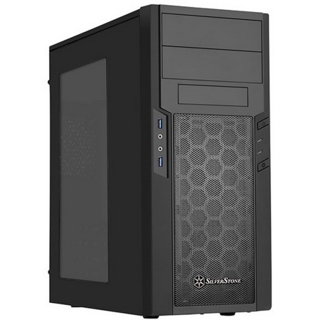 SST-PS13B Precision Midi Tower ATX Silent Computer Case, with Window, black