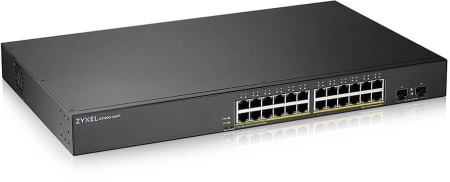 Smart L2 коммутатор PoE+ Zyxel GS1900-24HPv2, rack 19", 24xGE PoE+, 2xSFP, бюджет PoE 170 Вт