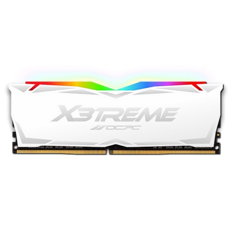 8GB OCPC DDR4 3200 DIMM X3TREME White RGB Gaming Memory Non-ECC, CL16, 1.35V, Heat Shield, RTL