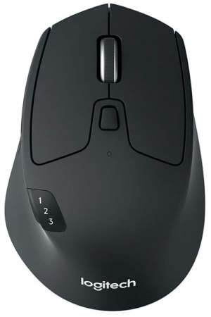 Мышь беспроводная Logitech M720 Triathlon черная, оптическая, 1000dpi, Bluetooth + 2.4GHz, USB-ресивер (Logitech Unifying®), 8 кнопок, под правую руку