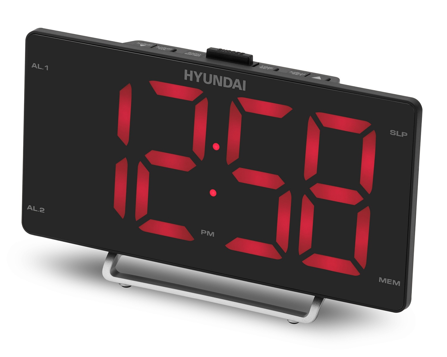 Радиобудильник Hyundai H-RCL246 черный LCD подсв:красная часы:цифровые FM Радиобудильник Hyundai H-RCL246 черный LCD подсв:красная часы:цифровые FM