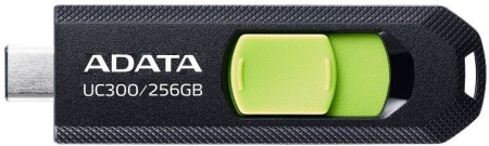 Флеш Диск A-Data 256Gb Type-C UC300 ACHO-UC300-256G-RBK/GN USB3.2 черный/зеленый