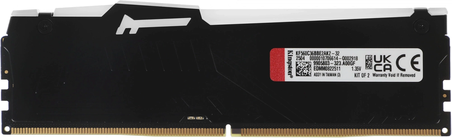 Память DDR5 2x16GB 6000MHz Kingston KF560C36BBE2AK2-32 Fury Beast RGB RTL Gaming PC5-48000 CL36 DIMM 288-pin 1.35В single rank с радиатором Ret