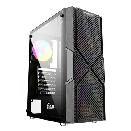 Корпус Powercase Mistral T4B, Tempered Glass, 4x 120mm 5-color fan, чёрный, ATX (CMITB-L4) (CMITB-L4) (202926)