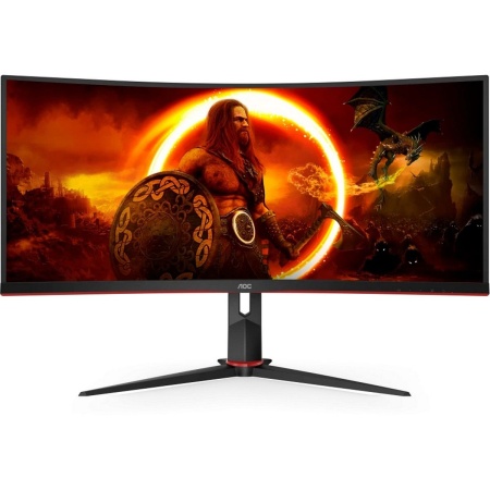 Монитор 34" AOC CU34G2XP Black (VA, изогнутый, 3440x1440, 180Hz, 1 ms, 178°/178°, 80M:1, +2xHDMI 2.0, +2xDisplayPort 1.4, +4xUSB 3.0, +MM, +регулировка по высоте)