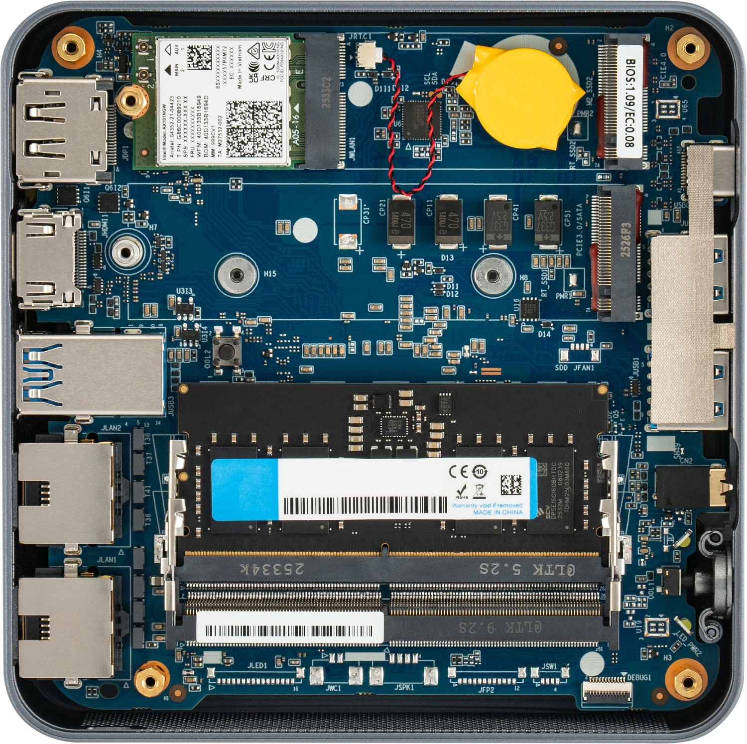 Неттоп IRU Tactio 515 i5 12450H (2) 16Gb SSD512Gb Iris Xe Windows 11 Pro 64 2xGbitEth WiFi BT 100W серый (RUS) (2195518)