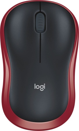 Мышь Logitech M185 красный/черный оптическая (1000dpi) беспроводная USB1.1 для ноутбука (2but)