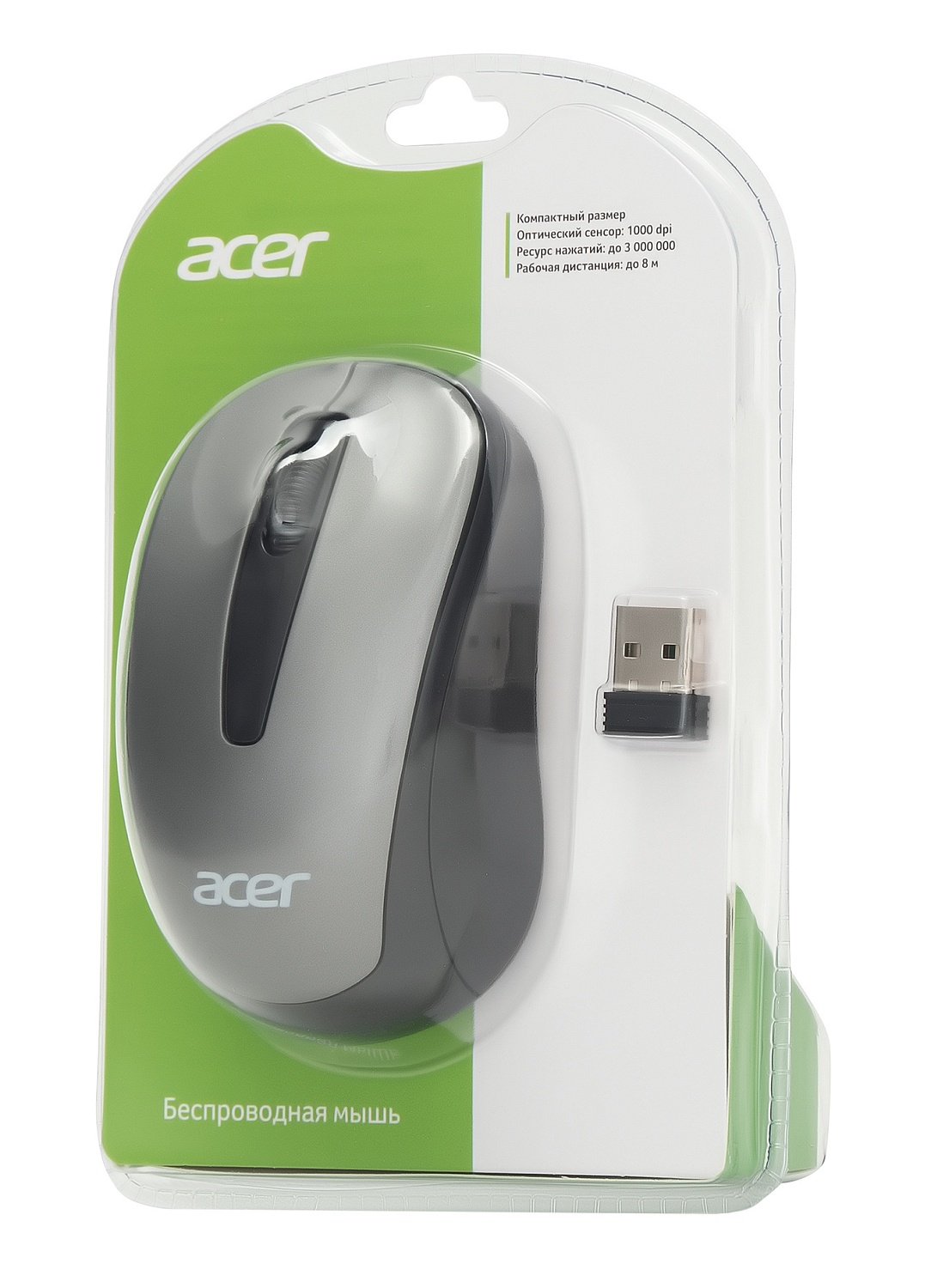 Мышь Acer OMR134 серый оптическая (1000dpi) беспроводная USB для ноутбука (2but) Мышь Acer OMR134 серый оптическая (1000dpi) беспроводная USB для ноутбука (2but)