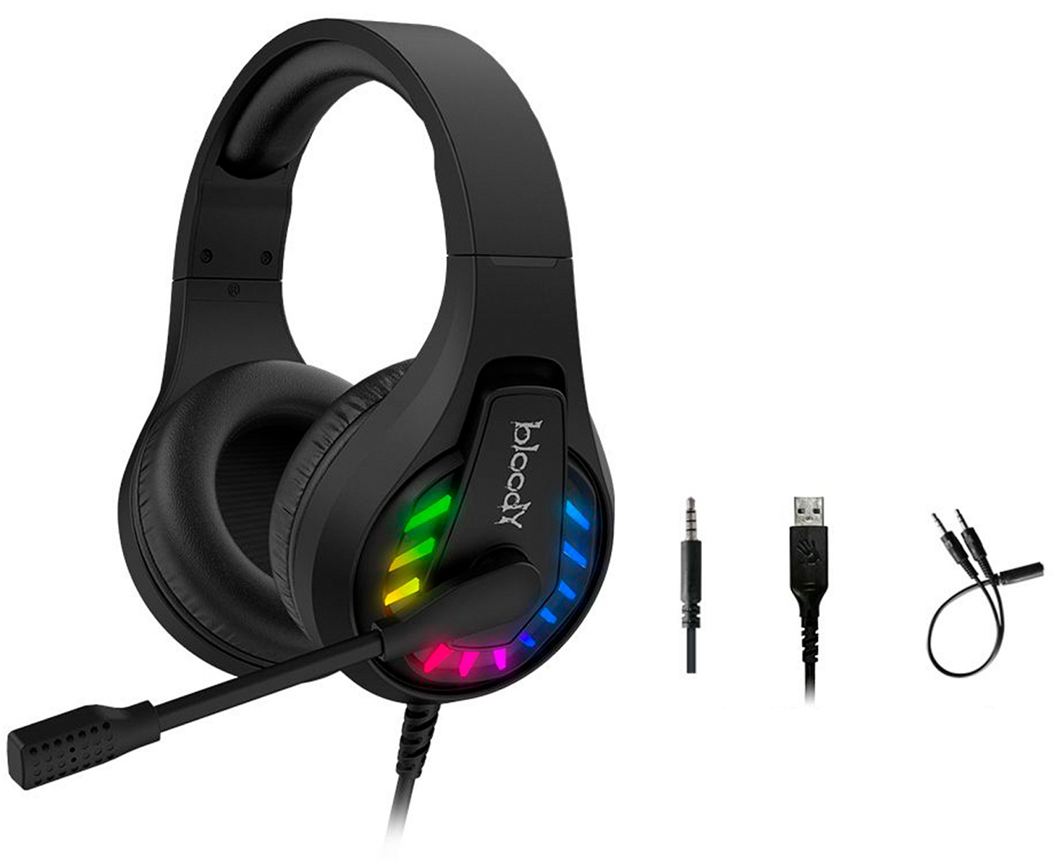 Наушники с микрофоном A4Tech Bloody G230p черный 2м накладные оголовье (G230P)