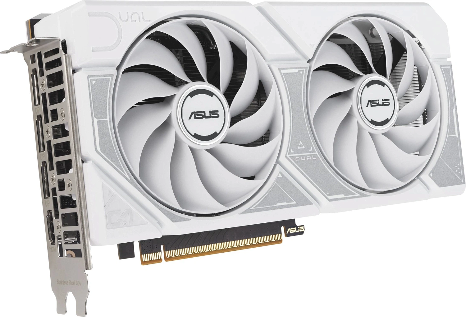 Видеокарта Asus PCI-E 5.0 DUAL-RTX5060-O8G-WHITE NVIDIA GeForce RTX 5060 8Gb 128bit GDDR7 2602/28000 HDMIx1 DPx3 HDCP Ret