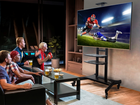 Стойка ONKRON стойка для телевизора с кронштейном 50"-86", мобильная, чёрная TS1881