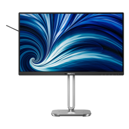 Монитор 23,8" Philips 24B2N4200  1920x1080, WLED, 16:9, IPS, 300cd, 1500:1, 4ms, 178/178, VGA, HDMI, DP, USB Hub, Speakers, 120Hz, Tilt, HAS, Swivel, Pivot, Внутр, VESA, Black, 3y