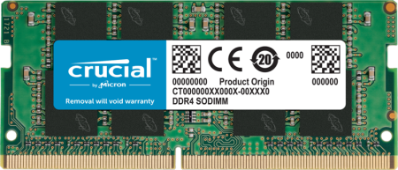 Оперативная память Crucial by Micron  DDR4  16GB 3200MHz SODIMM  (PC4-25600) CL22 1.2V (Retail), 1 year