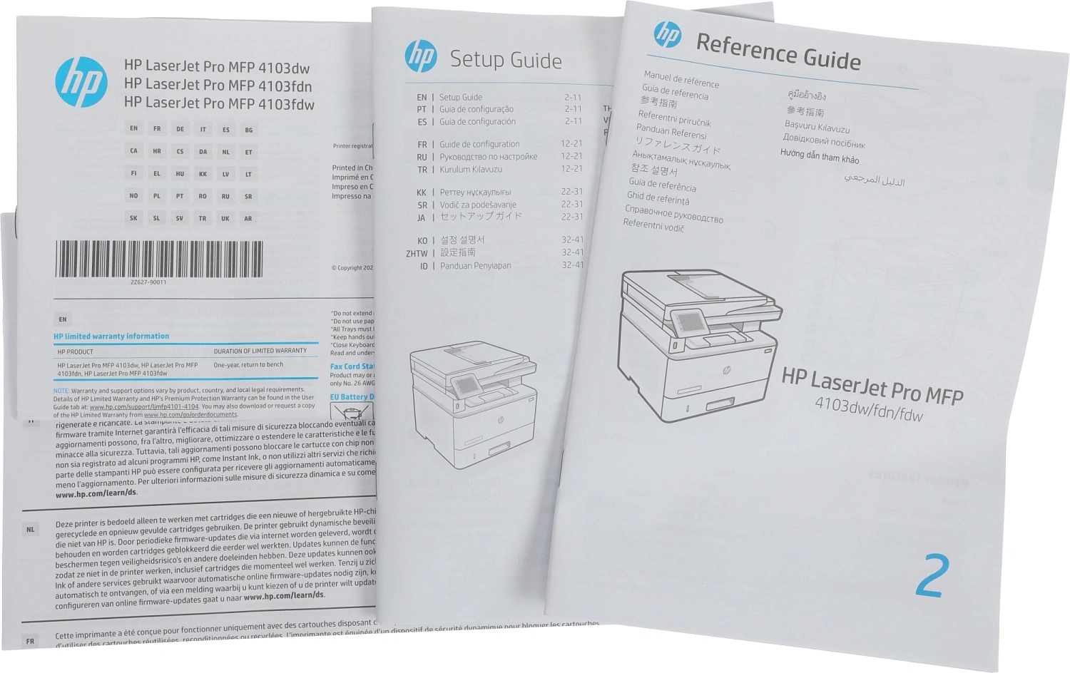 МФУ лазерный HP LaserJet Pro 4103fdw (2Z629A) A4 Duplex Net WiFi белый