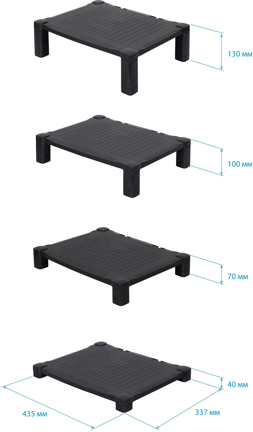 Подставка под монитор Бюрократ Block черный
