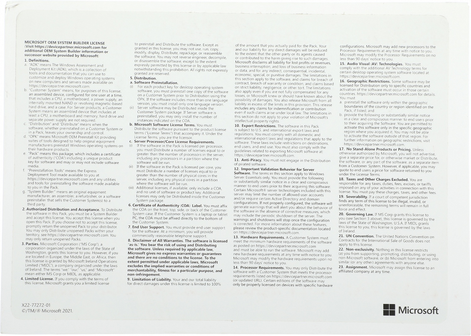 Операционная система Microsoft Windows Svr Std 2022 64Bit Eng 1pk DSP OEI DVD 16 Core (P73-08328)