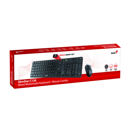 Комплект SlimStar C126  чёрный, USB(клавиатура SlimStar C126 и мышь DX-125)