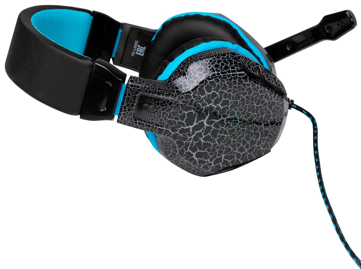 Наушники с микрофоном Оклик HS-L400G ZEUS черный/синий 2.2м мониторные оголовье (359480)