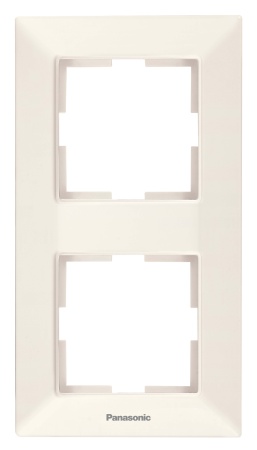 Рамка Panasonic Arkedia Slim WNTF08122BG-RU 2x вертикальный монтаж пластик бежевый (упак.:1шт)