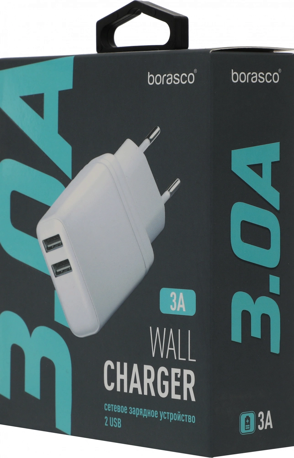 Сетевое зар./устр. BoraSCO 15W 3A 2xUSB универсальное белый (52582)