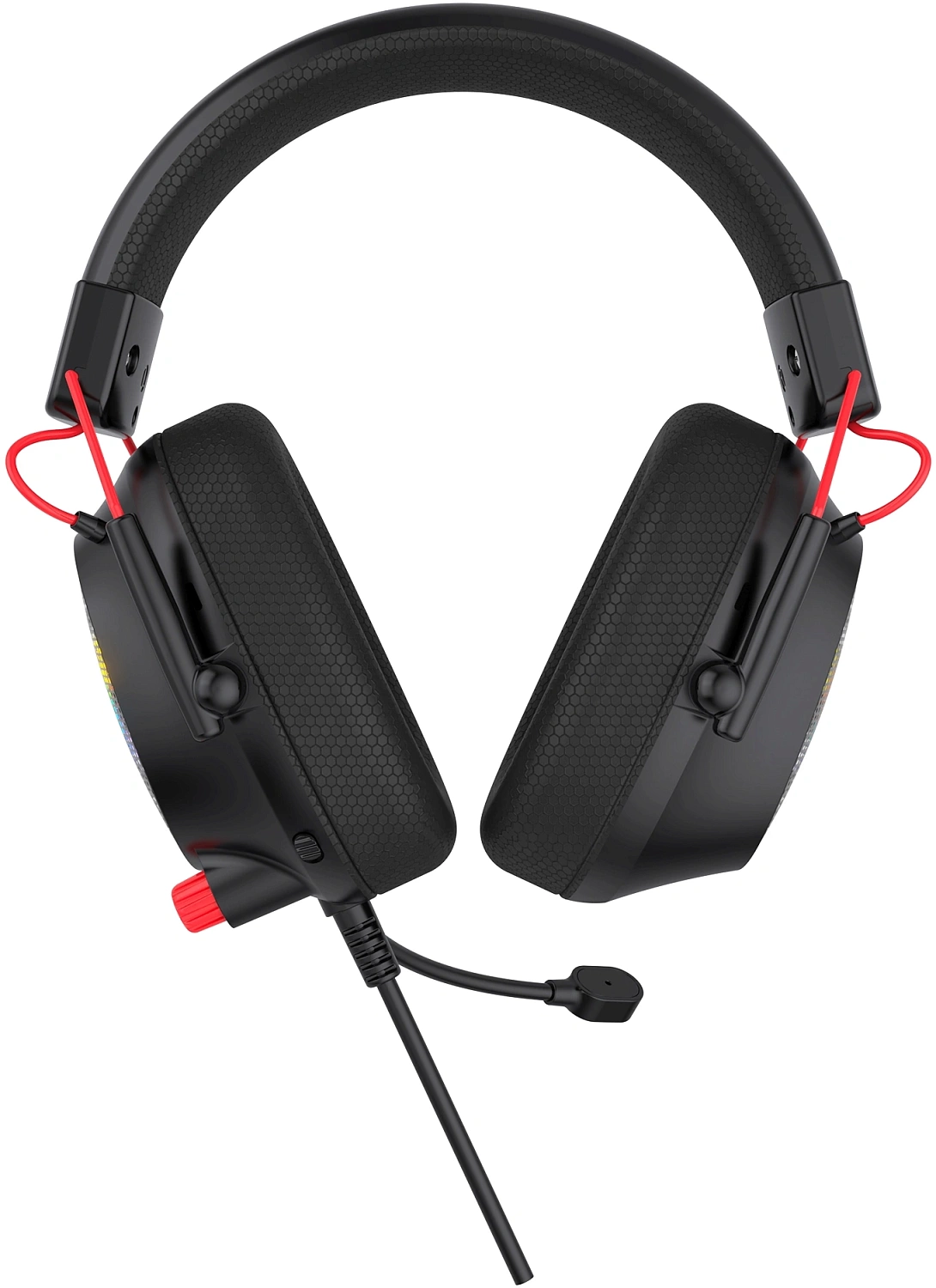 Наушники с микрофоном Оклик HS-L305G черный/красный 2м мониторные оголовье (2060511)