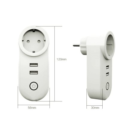 Розетка 1-пост. MOES Smart Socket ZP-LZ-EU2U, Zigbee, 110-240 В, 16А, белая