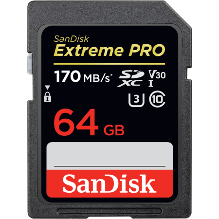 Карта памяти SanDisk Extreme Pro SDXC Card 64GB - 170MB/s V30 UHS-I U3