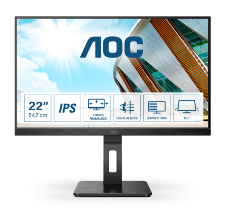 Монитор LCD 21.5'' [16:9] 1920х1080(FHD) IPS, nonGLARE, 75 Hz, 250 cd/m2, H178°/V178°, 1000:1, 50М:1, 16.7M, 4ms, VGA, DVI, HDMI, USB-Hub, Height adj, Pivot, Tilt, Swivel, Speakers, 3Y, Black