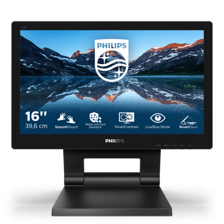 Монитор LCD 15.6'' [16:9] 1366х768(WXGA) TN, nonGLARE, TOUCH, 60 Hz, 200 cd/m2, H90°/V60°, 500:1, 20М:1, 262K, 4ms, VGA, DVI, HDMI, DP, USB-Hub, Height adj, Tilt, Speakers, 3Y, Black