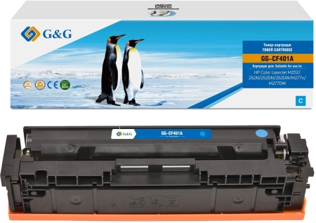 Картридж Cartridge G&G 201A для HP CLJ M252/252N/252DN/252DW/M277n/M277DW, с чипом (1 400), голубой (аналог CF401A)
