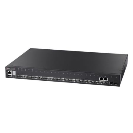 24 x GE + 2 x 10G SFP+ ports + 1 x expansion slot (for dual 10G SFP+ ports) L3 Stackable Switch, w/ 1 x RJ45 console port, 1 x USB type A storage port, RPU connector, Stack up to 4 units,PoE Budget max. 410W Edge-corE ECS4620-28F-2AC