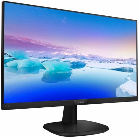 Монитор Philips 23.8" 243V7QDSB (00/01) черный IPS LED 16:9 DVI HDMI матовая 250cd 1920x1080 75Hz VGA FHD 3.5кг