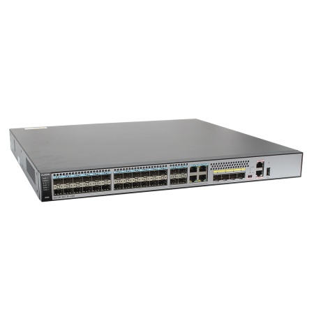 Коммутатор S5720-36C-EI-28S-AC Layer 3, 28x 1Gb SFP (4 of which are dual-purpose 10/100/1000 ports), 4x 10Gb SFP+, One Extended Slot, PS 1x150W AC (up to 2), console port, USB, management port